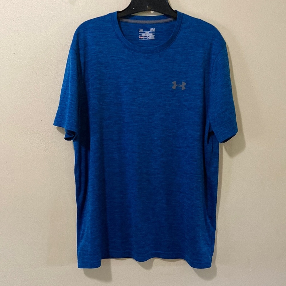 Under Amour t shirt-royal blue with gray fleck. Size L